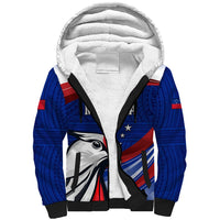 Custom Samoa Rugby Sherpa Hoodie Manuma Ptilinopus Perousii LT05 Unisex Blue - Polynesian Pride