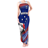 Custom Samoa Rugby Tank Maxi Dress Manuma Ptilinopus Perousii LT05 Women Blue - Polynesian Pride