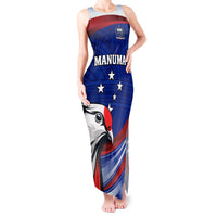 Custom Samoa Rugby Tank Maxi Dress Manuma Ptilinopus Perousii LT05 Women Blue - Polynesian Pride