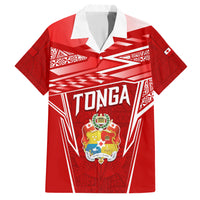Custom Tonga Rugby Hawaiian Shirt Kupesi Ngatu Pattern LT05 Red - Polynesian Pride