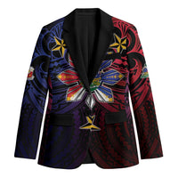 Haiti Philippines Blazer Haitian Coat Of Arms With Filipino Sun LT05 Unisex Black - Polynesian Pride