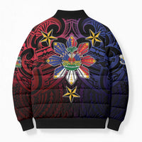 Haiti Philippines Bomber Puffer Jacket Haitian Coat Of Arms With Filipino Sun LT05 - Polynesian Pride