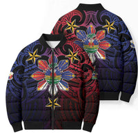 Haiti Philippines Bomber Puffer Jacket Haitian Coat Of Arms With Filipino Sun LT05 - Polynesian Pride