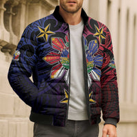 Haiti Philippines Bomber Puffer Jacket Haitian Coat Of Arms With Filipino Sun LT05 - Polynesian Pride