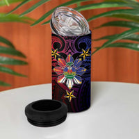 Haiti Philippines 4 in 1 Can Cooler Tumbler Haitian Coat Of Arms With Filipino Sun