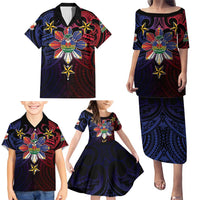 Haiti Philippines Family Matching Puletasi and Hawaiian Shirt Haitian Coat Of Arms With Filipino Sun