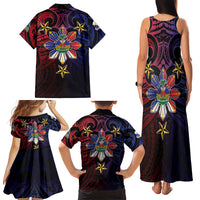 Haiti Philippines Family Matching Tank Maxi Dress and Hawaiian Shirt Haitian Coat Of Arms With Filipino Sun