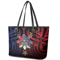 Haiti Philippines Leather Tote Bag Haitian Coat Of Arms With Filipino Sun