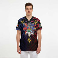 Haiti Philippines Scrub Top Haitian Coat Of Arms With Filipino Sun LT05 - Polynesian Pride
