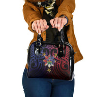 Haiti Philippines Shoulder Handbag Haitian Coat Of Arms With Filipino Sun LT05 One Size Black - Polynesian Pride