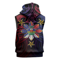 Haiti Philippines Sleeveless Hoodie Haitian Coat Of Arms With Filipino Sun