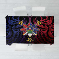 Haiti Philippines Tablecloth Haitian Coat Of Arms With Filipino Sun LT05 Black - Polynesian Pride