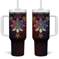 Haiti Philippines Tumbler With Handle Haitian Coat Of Arms With Filipino Sun LT05 One Size: 40 oz Black - Polynesian Pride