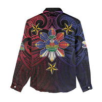 Haiti Philippines Women Casual Shirt Haitian Coat Of Arms With Filipino Sun