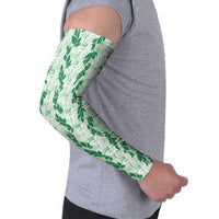 Hawaii Ti Leaf Maile Tuberose Lei Arm Sleeves With Hanalei Leaf Green LT05 - Polynesian Pride