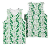 Hawaii Ti Leaf Maile Tuberose Lei Basketball Jersey With Hanalei Leaf Green LT05 - Polynesian Pride