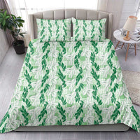 Hawaii Ti Leaf Maile Tuberose Lei Bedding Set With Hanalei Leaf Green LT05 - Polynesian Pride