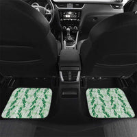 Hawaii Ti Leaf Maile Tuberose Lei Car Mats With Hanalei Leaf Green LT05 Set 2pcs - Back Green - Polynesian Pride