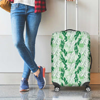 Hawaii Ti Leaf Maile Tuberose Lei Luggage Cover With Hanalei Leaf Green LT05 - Polynesian Pride