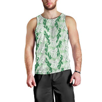Hawaii Ti Leaf Maile Tuberose Lei Men Tank Top With Hanalei Leaf Green LT05 - Polynesian Pride