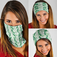 Hawaii Ti Leaf Maile Tuberose Lei Neck Gaiter With Hanalei Leaf Green LT05 - Polynesian Pride