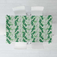 Hawaii Ti Leaf Maile Tuberose Lei Tablecloth With Hanalei Leaf Green LT05 Green - Polynesian Pride