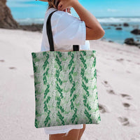 Hawaii Ti Leaf Maile Tuberose Lei Tote Bag With Hanalei Leaf Green LT05 - Polynesian Pride