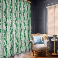Hawaii Ti Leaf Maile Tuberose Lei Window Curtain With Hanalei Leaf Green LT05 - Polynesian Pride