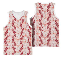 Hawaii Ti Leaf Maile Tuberose Lei Basketball Jersey With Hanalei Leaf Red LT05 - Polynesian Pride