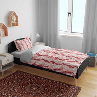 Hawaii Ti Leaf Maile Tuberose Lei Bedding Set With Hanalei Leaf Red LT05 - Polynesian Pride