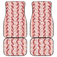 Hawaii Ti Leaf Maile Tuberose Lei Car Mats With Hanalei Leaf Red LT05 - Polynesian Pride