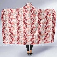 Hawaii Ti Leaf Maile Tuberose Lei Hooded Blanket With Hanalei Leaf Red LT05 One Size Red - Polynesian Pride