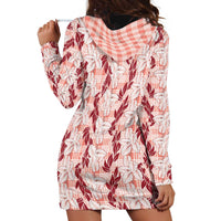 Hawaii Ti Leaf Maile Tuberose Lei Hoodie Dress With Hanalei Leaf Red LT05 - Polynesian Pride