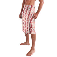 Hawaii Ti Leaf Maile Tuberose Lei Lavalava With Hanalei Leaf Red LT05 - Polynesian Pride