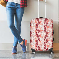 Hawaii Ti Leaf Maile Tuberose Lei Luggage Cover With Hanalei Leaf Red LT05 - Polynesian Pride