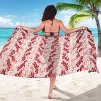 Hawaii Ti Leaf Maile Tuberose Lei Sarong With Hanalei Leaf Red LT05 - Polynesian Pride