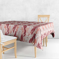 Hawaii Ti Leaf Maile Tuberose Lei Tablecloth With Hanalei Leaf Red LT05 - Polynesian Pride
