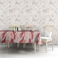 Hawaii Ti Leaf Maile Tuberose Lei Tablecloth With Hanalei Leaf Red LT05 - Polynesian Pride