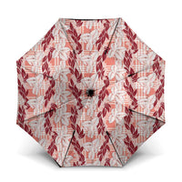 Hawaii Ti Leaf Maile Tuberose Lei Umbrella With Hanalei Leaf Red LT05 One Size Folded 11.42 inch Opened Diameter 37.4 inch Red - Polynesian Pride