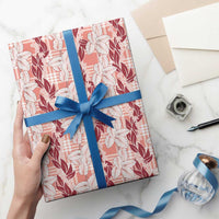 Hawaii Ti Leaf Maile Tuberose Lei Wrapping Paper With Hanalei Leaf Red LT05 - Polynesian Pride