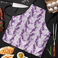 Hawaii Ti Leaf Maile Tuberose Lei Apron With Hanalei Leaf Purple LT05 Purple - Polynesian Pride