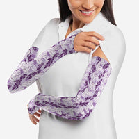 Hawaii Ti Leaf Maile Tuberose Lei Arm Sleeves With Hanalei Leaf Purple LT05 - Polynesian Pride