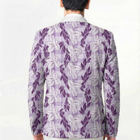 Hawaii Ti Leaf Maile Tuberose Lei Blazer With Hanalei Leaf Purple LT05 - Polynesian Pride