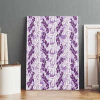 Hawaii Ti Leaf Maile Tuberose Lei Canvas Wall Art With Hanalei Leaf Purple LT05 - Polynesian Pride