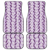 Hawaii Ti Leaf Maile Tuberose Lei Car Mats With Hanalei Leaf Purple LT05 - Polynesian Pride