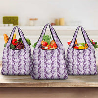 Hawaii Ti Leaf Maile Tuberose Lei Grocery Bag With Hanalei Leaf Purple LT05 3-pack One Size Purple - Polynesian Pride