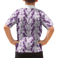 Hawaii Ti Leaf Maile Tuberose Lei Hawaiian Shirt With Hanalei Leaf Purple LT05 - Polynesian Pride