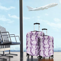 Hawaii Ti Leaf Maile Tuberose Lei Luggage Cover With Hanalei Leaf Purple LT05 - Polynesian Pride