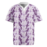 Hawaii Ti Leaf Maile Tuberose Lei Rugby Jersey With Hanalei Leaf Purple LT05 Purple - Polynesian Pride