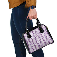 Hawaii Ti Leaf Maile Tuberose Lei Shoulder Handbag With Hanalei Leaf Purple LT05 - Polynesian Pride
